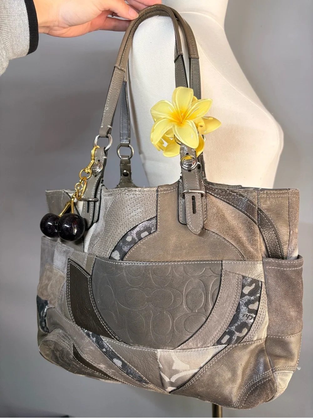Y2K Coach Ocelot Patchwork Gallery Tote Style F15459